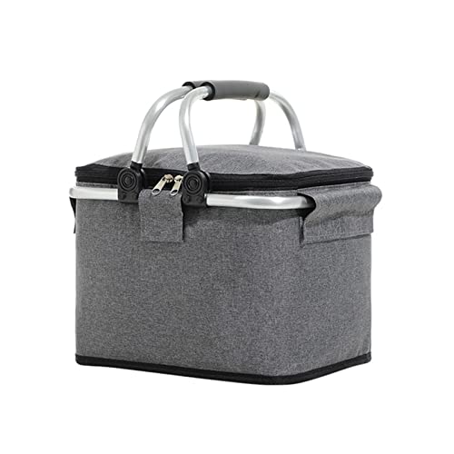 Small Picnic Basket Insulated Cooler Bag Picnic Basket, Leakproof Collapsible Cooler, Grocery Bag (Color : 2-S) (1 gy)