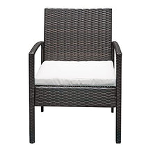 DUYHBAWRS in Stock 2pcs Arm Chairs 1pc Love Seat & Tempered Glass Coffee Table Rattan Sofa Set Brown Gradient Patio Outdoor Furniture