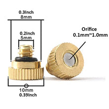 100PCS Brass Misting Nozzles for Cooling System, Low Pressure Mister Nozzles Fogging Spray Head Fog Nozzles 0.004-0.039" Orifice,10/24 UNC Thread (Size : 0.6mm)