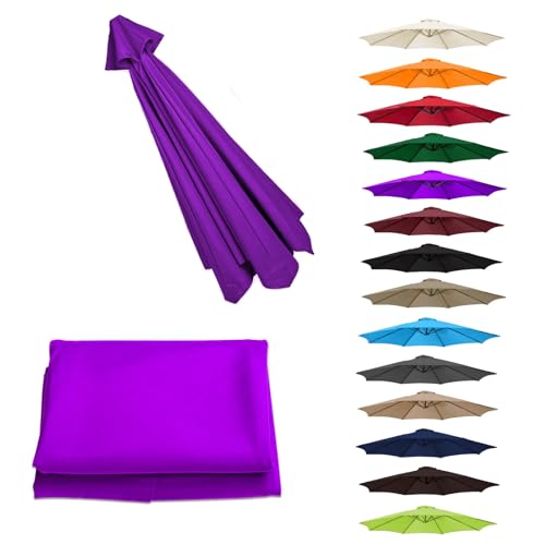 MXJCKSOQ UV Protection Canopy Replacement for 2- Sun Umbrella - Outdoor Parasol Top Cover Grass Green Perfect for Sun Shade & Weather Resi /6 arms,Purple-6.5ft (200cm)/6 arms