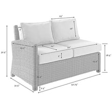 Afuera Living Modern Wicker Right Arm Patio Loveseat, Brown and Sangria Finish, Fabric and Steel Frame, UV-Resistant Cushions, Outdoor All-Weather Resin Wicker, 53" W x 32" D x 32.5" H