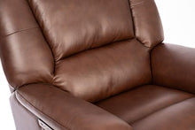 Flexsteel Preston Brown Leather Power Gliding Recliner with Power Headrest & Lumbar