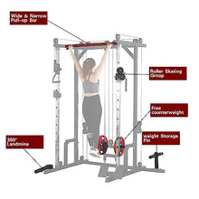 HAUSHECK 1400lbs Power Cage with LAT Pulldown, Weight Storage, Squat Racks, Home Gym Equipment, Orange