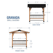 Backyard Discovery Granada 10' x 9' Cedar Wood BBQ Grill Gazebo Pavilion Light Brown
