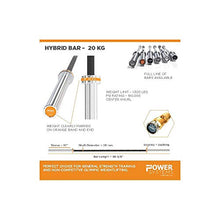 Power Systems Men's 20kg Hybrid Bar - Black Zinc and Stainless Steel Construction Silver