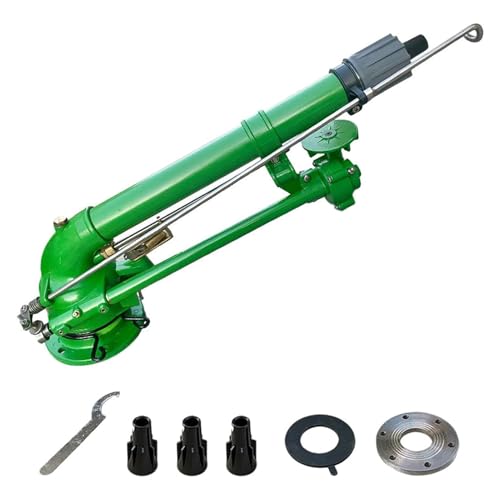 Farm Irrigation Sprinkler, 2" Impulse Impact Sprinkler, 360° Large-Area Watering Spray, with Replacement Nozzle Set, for Agriculture Lawn