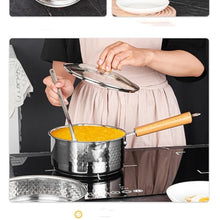 FJIESGKQ Uncoated Stainless Steel Milk Pot Household Complementary Food Small Pan Fried Instant Noodles