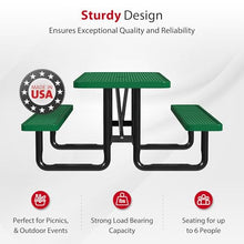 Leisure Craft 6 ft Outdoor Metal Picnic Table with Bench for 6, Made in USA