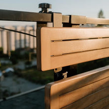 Views Balcony Bar 2.0 – 5Ft Slatted Acacia Wood Outdoor Railing Bar | Natural Finish, Upgraded 2025 Model | Space-Saving Bar Table for Small Patios & Balconies