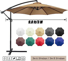 MXJCKSOQ Replacement Canopy for 6/8 Rib Umbrella UV Protection Waterproof Patio Shade Cover Ideal for Balcony Garden Pool and Beach - Grey 6 Ribs