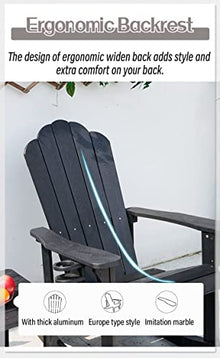 KGBNYSS Arm Chair Outdoor Patio Seating for Adults, All Weather Front Porch Rocking Chair for Outside/Deck/Garden/Pool/Yard, Loads 330lb(Black)