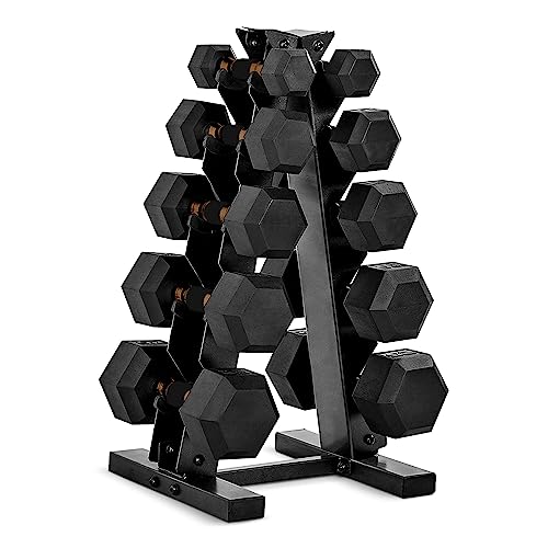 CAP Barbell Coated Hex Dumbbell Set with Copper Handle Weight - Black and Copper
