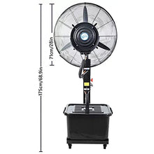CUTPOIY Oscillating Pedestal Misting Fan with 3 Speeds for Patio Garage Restaurant Factory, 71cm/28in