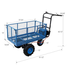 KEIKI Electric Transportation Cart, 24V DC 700W Motor Powered Utility Garden Wagon Dump Cart, 660 lbs Load Capacity with Metal Handle & 13" Track Wheels, Yard Cart & Wagons for Lawn, Blue