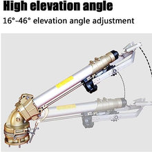 Farm Irrigation Spray Gun, Impulse Impact Water Sprinkler, 16°-46° Elevation Angle Adjustment, 360° Rotary Large-Area Watering Spray, Spray Distance 48-78m, for Farms, Orchards