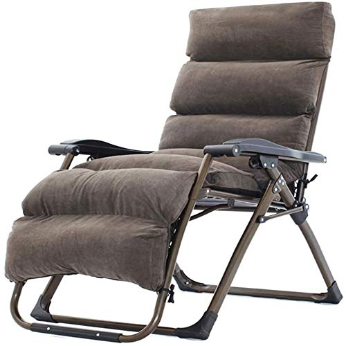 IIPOSAQQ Outdoor Reclining Zero Chair Extra Wide Adjustable Lounger Chair for Patio Garden Beach Pool with Cushions Support 200kg Garden Chair