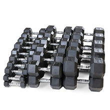 WF Athletic Supply Rubber Coated Hex Dumbbell Set - Multiple Choices Available - 5-100LB Dumbbells Only
