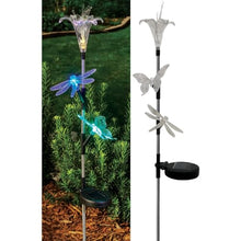 Solaris Solar Flower/Insect Trio Stake Light Lawn Ornament