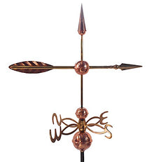 Dalvento 407C Arrow Weathervane Pure Copper Directionals and Globes, Large
