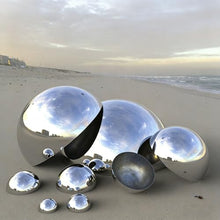 YDJIANCAI 1pcs Hollow Hemisphere Ball Gazing Ball, Stainless Steel Garden Mirror Globe for Home Outdoor Garden Pool Shopping Mall Wall Decoration (Silver)(Size:23.62in/60cm)