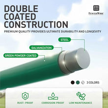 Fencer Wire 9 Gauge Durable Green Vinyl Coated Chain Link Fence Kit, Complete Fencing DIY Set w/Fence Fabric, Gate, Posts, Top Rails & Hardware for Yard, Garden & Animal Enclosures (6ft. x 54ft.)