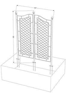 H Potter 2-Panel Privacy Screen Trellis 72" H, Heavy Duty Iron 75 lbs