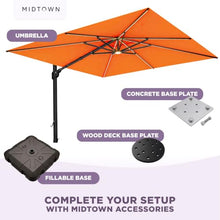 Midtown Umbrellas Supreme - 9 x 9 Ft Cantilever Umbrella with LED Lights