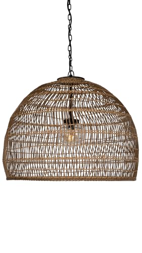 Kouboo - Luhu Open Weave All Weather Cane Rib Outdoor Dome Pendant Lamp (Large)