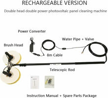 Electric Solar Photovoltaic Panel Cleaning(Double Head), Solar Panel Cleaning Brush(Extendable), Strong Cleaning Power, Outdoor Washing Device Tool,Freebattery