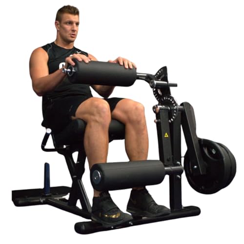 Gronk Fitness Leg Extension & Curl Machine - Adjustable Plate Loaded Bench