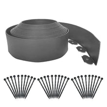Landscape Edging 33ft,Garden Borders Edgingwith 30pcs Spikes,Lawn Kit Flexible Mini Plastic Fence for Grass Yard Flower