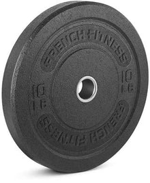 French Fitness Olympic Bumper Plate Set with 7 ft Olympic Bar 415 lbs + Bench