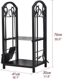 DOIBG Heavy Duty Outdoor Firewood Rack Set Premium Wood Log Store for Indoor and Outdoor Use
