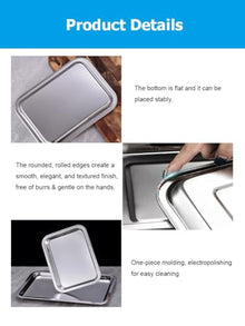 Dishwasher Safe 304 Stainless Steel Sheet Tray, Metal Drip Pan for Kitchen BBQ Lab Pet Use, Cookie Baking Sheet Pan, Cooking Sheet Tray for Oven, Mirror Finish(35.5x27.5x6cm/14x10.8x2.4")