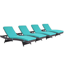 Ergode Convene Outdoor Sectional | Durable Rattan Lounge Chair Set - 4 Patio Chaise Lounges | All-Weather Cushions | Versatile Design