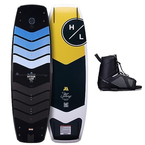 Hyperlite Murray Wakeboard with Open-Toe Adjustable Team Bindings Wakeboard Package Black/Grey