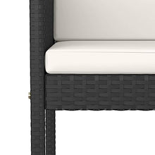 KUPTYERFG 5-Piece Garden Bar Set, Black and Cream White PE Rattan Patio Dining Table and Stools with Cushions, Powder-Coated Steel Frame for Backyard, Balcony and Terrace
