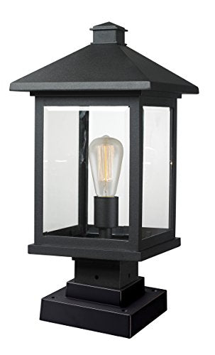Z-Lite 1 Light Outdoor Pier Mount Light 531PHBS-SQPM-BK