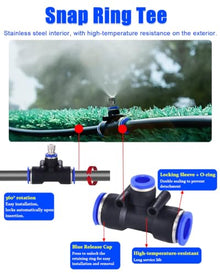 Oracra Brass Mister Spray Nozzles for Cooling, 10 20 50 65 100 150 m Mist Irrigation Hose Equipment, Universal Lawn Watering Sprinkler System for Outdoor