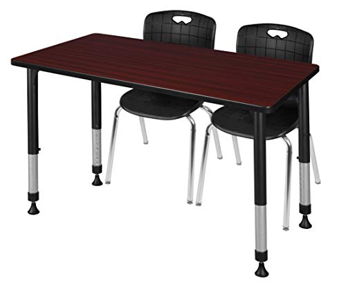 Regency Kee Adjustable Classroom Table Set with 18" Andy Chairs Mahogany/Black