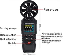 Sxdthy Handheld Wind Speed Meter for Measuring Wind Speed, Temperature and Wind Chill with Backlight and Max/Min
