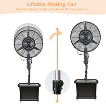 KUYBTU Commercial Oscillating Misting Fan for Outdoor Use, 90-Degree Rotation with 3 Cooling Speeds, Ideal for Patios, Restaurants, Garages, and Gyms