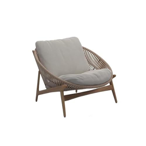 NEKCOCO Lounge Chair Scandinavian Outdoor Leisure Rattan Sofa Single Villa Courtyard Furniture Garden Balcony Waterproof Sun Chair