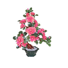 YXIANG56Q Fake Plants Chinese Style Artificial Bonsai Tree Peony Jade Pot Planting Potted Plant for Office Bonsai Tree