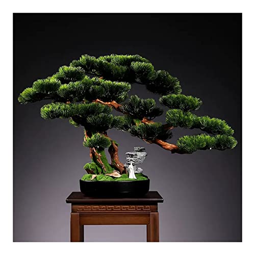 GRFIT Fake Plants Artificial Bonsai Tree Faux Potted Plant with Black Pot Large Fake Bonsai Tree Potted Faux House Plants 18.8 Inch Tall (Green) Artificial Plants Indoor
