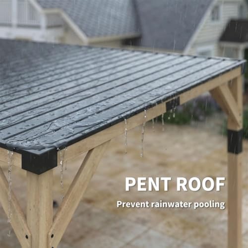 Heavy Duty Wood Gazebo with Galvanized Steel Sloped Roof, All Weather Outdoor Patio Backyard Shelter for BBQ, Party, Carport, Gathering(Large)