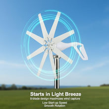 AISINILALAO 16000W Quiet Residential Wind Power Kit - Low Noise 12V-220V System with Weatherproof Controller Generator & Portable Wind Generator Kit for Camping,220v