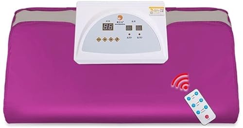 TZLGMDER Sauna Blanket with Remote Control, 71 (L) X 32 (W) Quick Sweat Fitness Machine Slim Sweat Blanket At Home for Weight Loss and Detoxification(Purple)