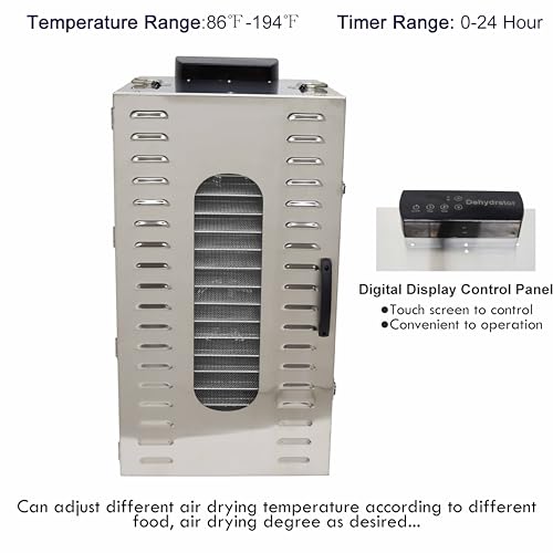 TECHTONGDA 20 Layers Commercial Food Dehydrator Dryer 304 Stainless Steel Silver