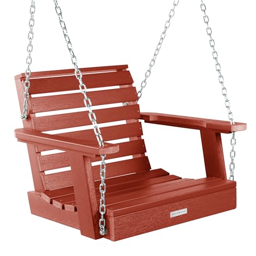 highwood Weatherly Single Seat Porch Swing, Rustic Red